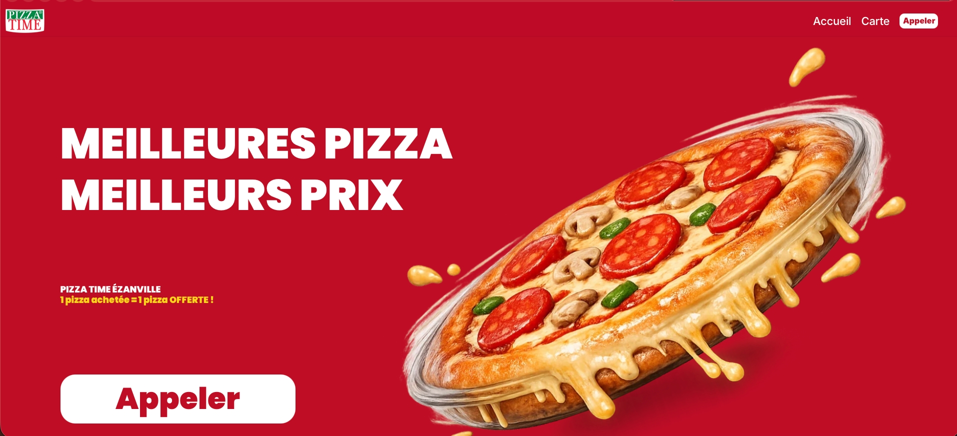 Création du site web Pizza Time par SOYO