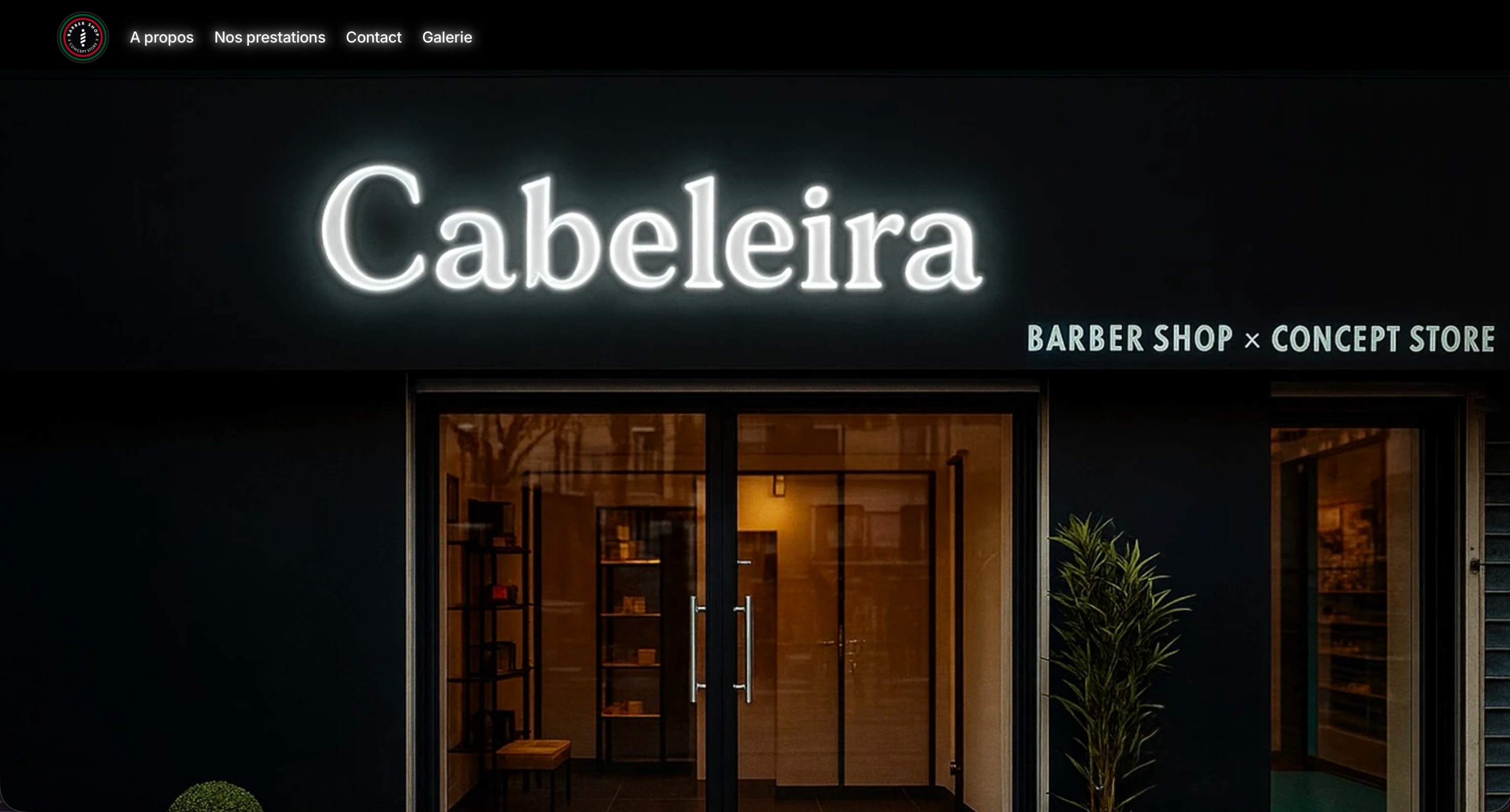 Création du site web Cabeleira Barbershop par SOYO